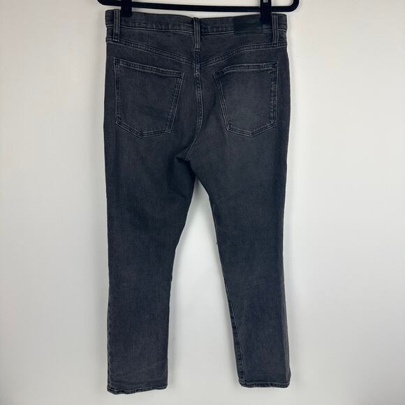 Madewell Womens The High-Rise Slim Distressed Black Wash Boyjean Denim Jeans 28P - Picture 2 of 10